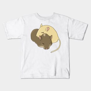 Two cute gerbils snuggled sleeping Kids T-Shirt